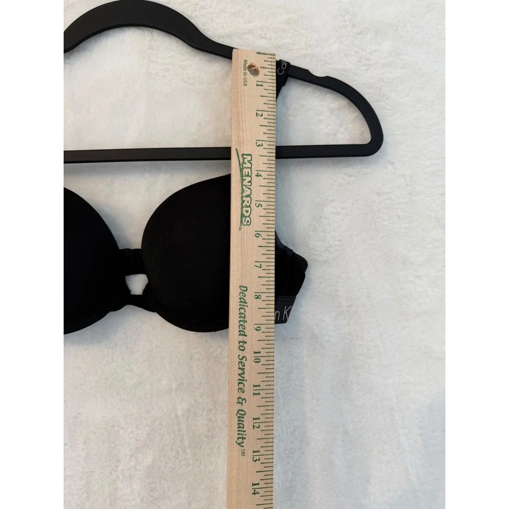 Calvin Klein Modern Cotton Push-Up Bra Black Underwire Logo Band 34B QP1348S